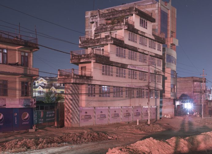 A strangely constructed building near Dhobighat, Patan.  (Kumar, December 2, 2016).