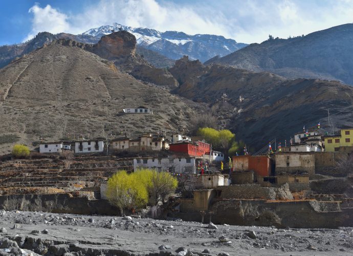 Uncertain Futures. (Yungdrung Tsewang, March 2018)
The village of Ludak, has suffered grave environmental damages as a result of climate change. Each year, monsoon floods take away more arable land, with now more than half of the village’s agricultural fields having been washed away. These changes have exponentially increased over the past decades and present a very real threat to this small village. In countries like Nepal, where minority communities are often ignored by state bureaucrats and politicians, the people of Ludak are fighting to preserve their livelihoods and the great Bön traditions in the face of becoming climate refugees.