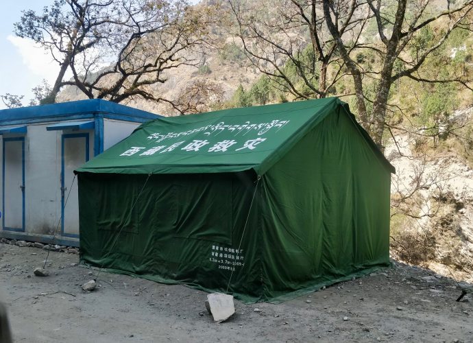Only check post along Mailung-Sybrubesi road, Rasuwa. A journey to Rasuwagadhi will require encounters with at least a half-dozen security check posts staffed variously by Nepal Police, Armed Police Force, and the Nepal Army. The army check posts, also located in national parks throughout Nepal, are particularly known to be strict as they search for contraband wildlife products in and around Langtang National Park. Delays in setting up such check points along the Mailung-Sybrubesi is partly cited as a reason for the incomplete ‘opening’ of the Mailung-Syabrubesi road.