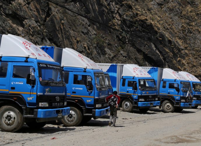 A new player - Silk Transport trucks parked at Ghattekhole, Rasuwa. During our second visit to the region, we saw a new transportation company named Silk Transport, which had brought in 38 trucks under their banner. The entry of Silk Transport has changed the transportation business by offering transportation cost to Kathmandu at least by 20% less than the existing rates from Kerung. In speaking with residents of Timure, we were informed that Silk Transport has planned to increase their truck number to 200 within the next year as a part of its expansion, which is likely to dominate the transportation business along this corridor.