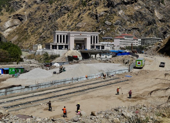 Construction site of the integrated border facilities and check post, Rasuwagadhi.
Nepal and China signed an agreement in April 2015 to construct an integrated border facility at the Rasuwagadhi border in Nepal, with the objective of boosting overland trade between the two neighbors, as well as to ease the cross-border mobility of its citizens. According to the agreement, China agreed to provide consultation and financial aid to build a dry port at Rasuwagadhi, near the friendship bridge. The construction of the planned dry port and border facilities began in 2019, nearly four years after the agreement was signed.