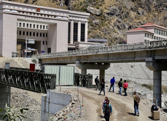 Nepal-China friendship bridge, Rasuwagadhi. The 2015 Nepal earthquake severely damaged the friendship bridge at Rasuwagadhi. A landslide triggered by the earthquake further damaged the bridge. Vehicles currently use a military-style portable refabricated truss bridge installed below the ravaged old bridge, which is under construction. 